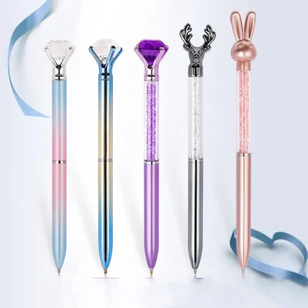 1 Piece Stationery Ballpoint Pen School Office Supplies Cute Kawaii Creative Sweet Lovely Pretty Diamond Rabbit Deer Funny Pens 1