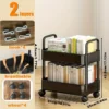 2-layer Detachable Stationery Organizer Handcart Organizers Office Desk Organizing Plastic Boxes Accessories School Supplies 5