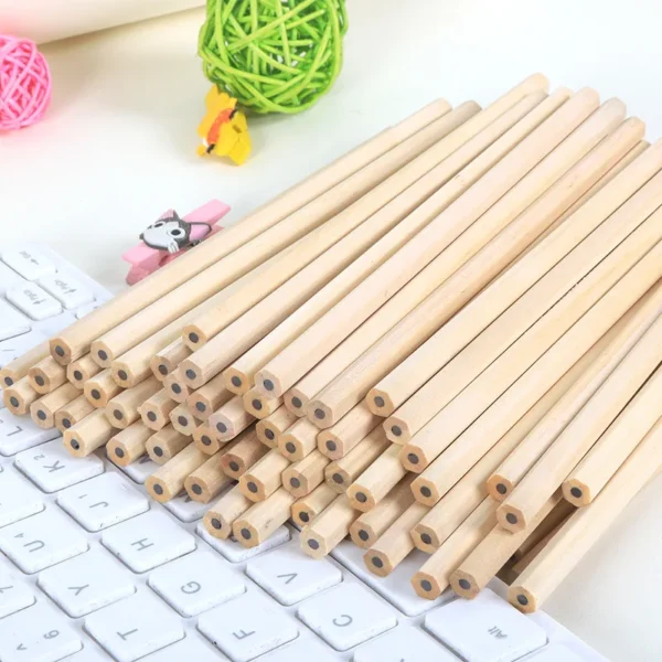 50-400pcs/ lot Kawaii Natural Wood Pencil HB Black Hexagonal Non-toxic Children Pencil Cute Stationery Office School Supplies 1